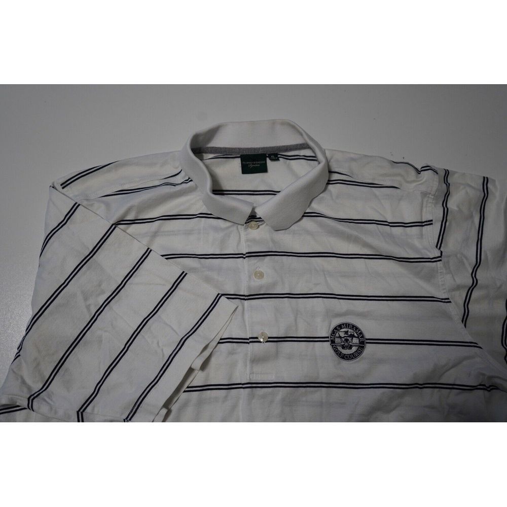 Fairway‎ & Greene White Black Striped Golf Polo MCAS MIRAMAR GOLF COURSE Size XL